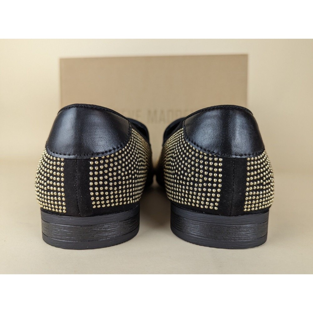 Steve Madden Mezmoryz Loafers Mens 9 Black Gold Studded Slip On Shoes NWB - Picture 9 of 14